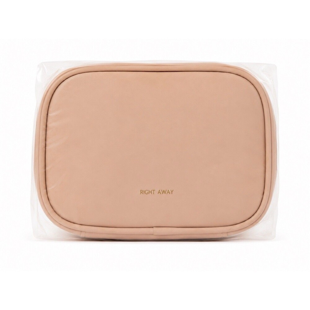 RIGHT AWAY Pink Makeup Bag Zipper Pouch Cosmetic Case w/ Interior Compartments